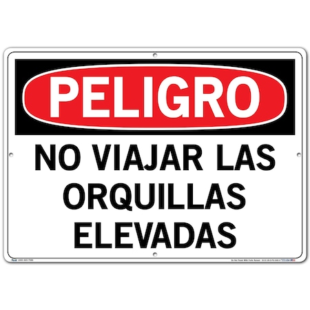 Vestil Polystyrene Sign, 14-1/2" Height, 20-1/2" Width, Polystyrene, Rectangle, Spanish SI-D-18-E-PS-040-S